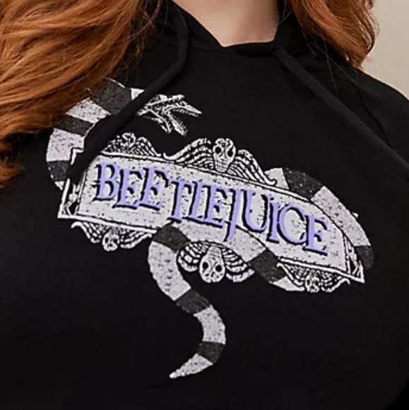 Torrid BEETLEJUICE COZY FLEECE HOODIE size 2X Halloween costume - Picture 3 of 4